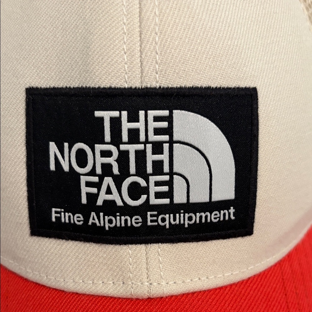 The North Face Red and Cream Trucker Hat - Picture 3 of 4